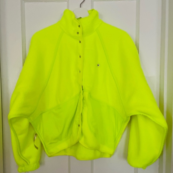 NWT! Free People FP Movement Hit The Slopes Neon Yellow Jacket Activewear Small - Picture 10 of 15